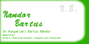 nandor bartus business card